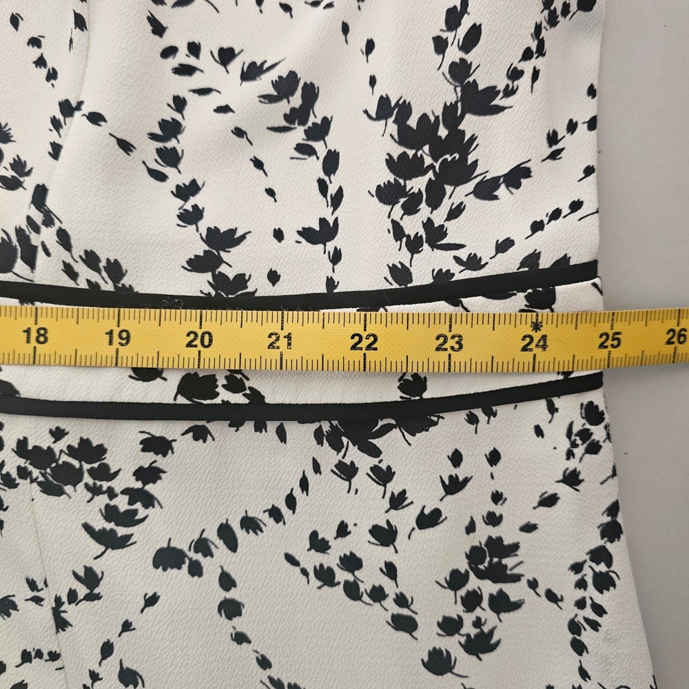 Talbots 22W Sleeveless Sheath Dress White Black Floral Career Classic Wedding - Picture 6 of 8